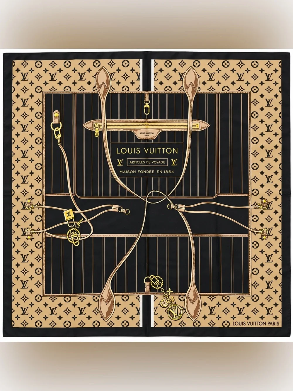 My Neverfull Shawl 35x35 inch luxury vibes Silky scarf LOUIS VUlTTON‼️LAST ONE